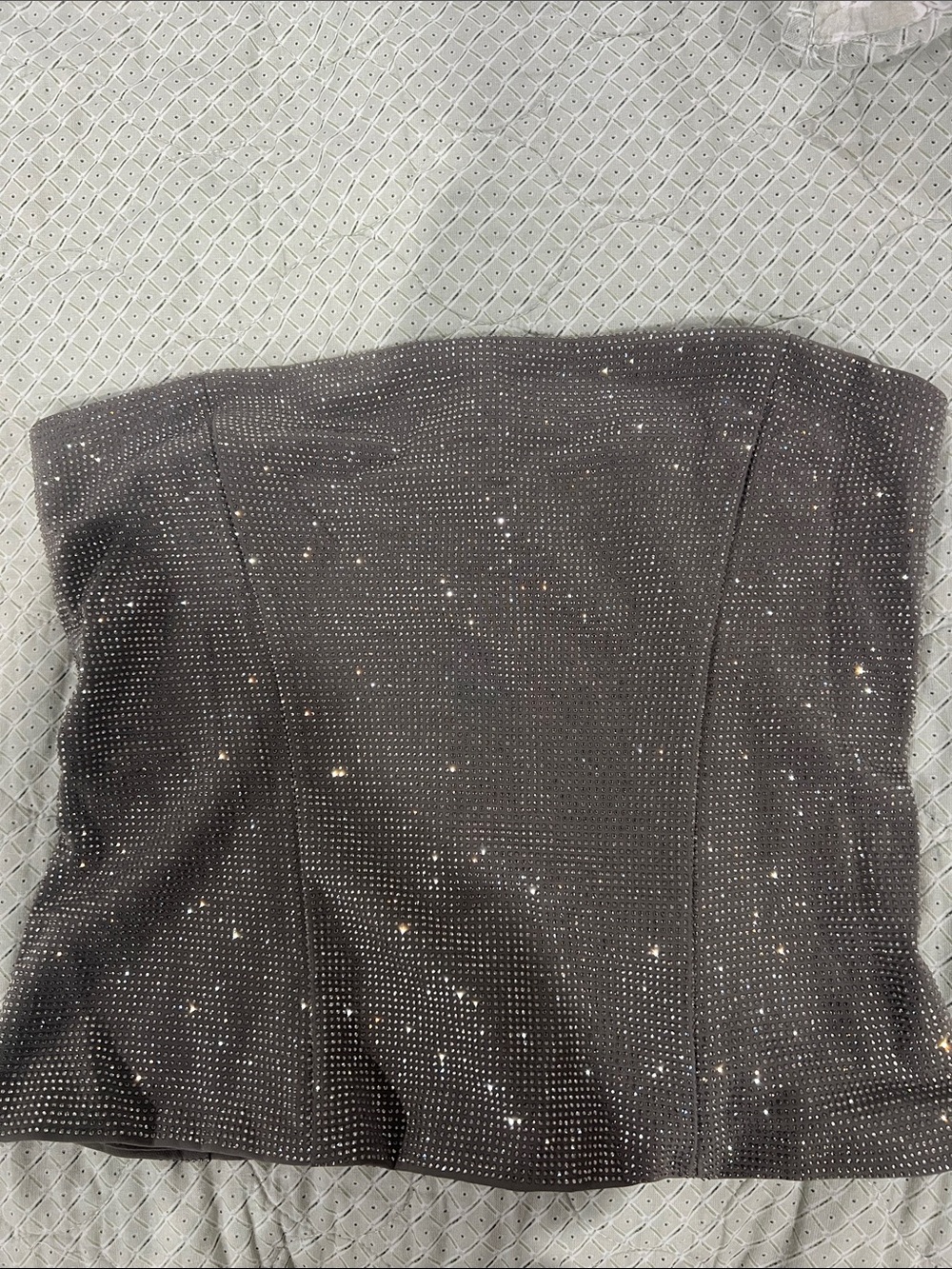 Zara  Strapless Rhinestone Corset Top